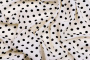 Ткань плательно-блузочная штапель, Maks Style, вискоза 100%, молочный принт горох, арт. MS- 1146 D-28 С-7