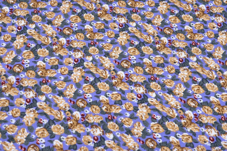 Ткань плательно-блузочная штапель, Maks Style, вискоза 100%, цветочный принт, арт. MS-1180 D-4