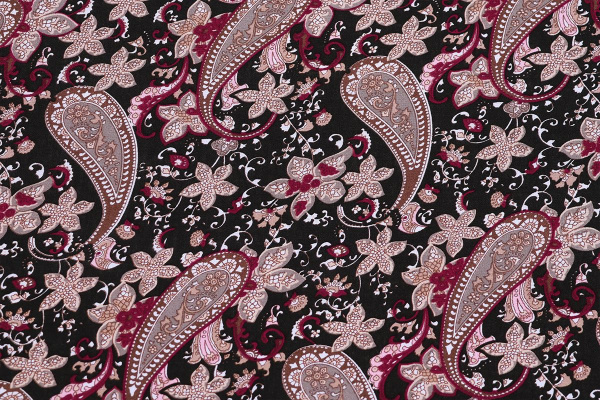 Ткань плательно-блузочная штапель, Maks Style, вискоза 100%, цветочный принт огурцы, арт. SI- 3020 /17 D-12 C-1