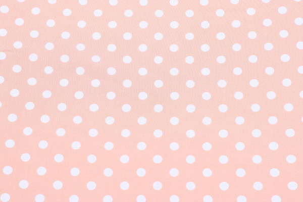 Ткань плательно-блузочная штапель, Maks Style, вискоза 100%, персиковый принт горох, арт. 1105 D-18