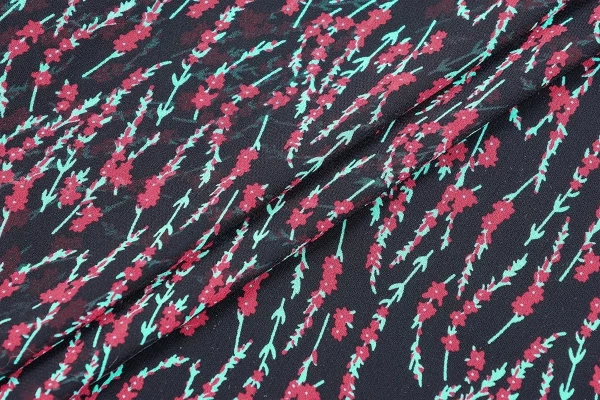 Ткань плательно-блузочная шифон, Maks Style, цветочный принт, арт MS- 1234 D-61 C-2