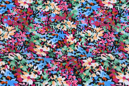 Ткань плательно-блузочная штапель, Maks Style, вискоза 100%, абстракция разноцветная, арт. MS-1237 D-LZD621086 С-2