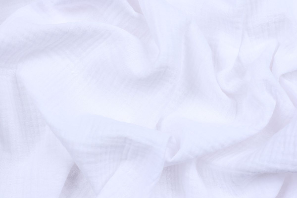 Ткань плательно-блузочная муслин однотонный, Maks Style, хлопок 100%, цвет белый, арт. 1162 D-1