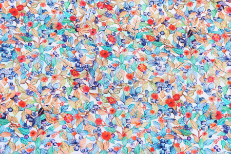 Ткань плательно-блузочная вискоза сатин, Maks Style, вискоза 100%, цветочный принт, арт. 59