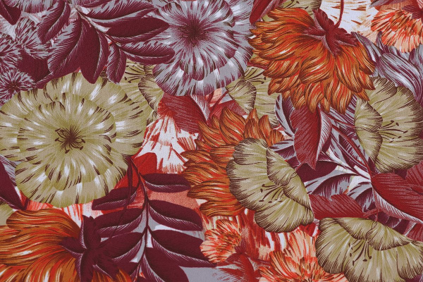 Ткань плательно-блузочная шифон, Maks Style, цветочный принт, арт. C20013A D1016513 C-A