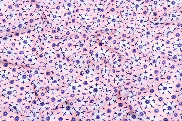 Ткань плательно-блузочная шифон, Maks Style, цветочный принт, арт. 1127 