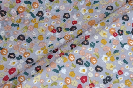 Ткань плательно-блузочная шифон, Maks Style, цветочный принт, арт.MS- 1234 D-12 C-1