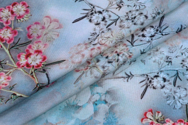 Ткань плательно-блузочная вискоза сатин, Maks Style, вискоза 100%, цветочный принт, арт. 1197 D- 21