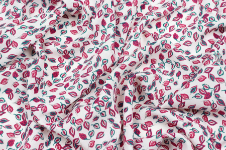 Ткань плательно-блузочная штапель, Maks Style, вискоза 100%, листья, арт. MS-1120-1 D-21