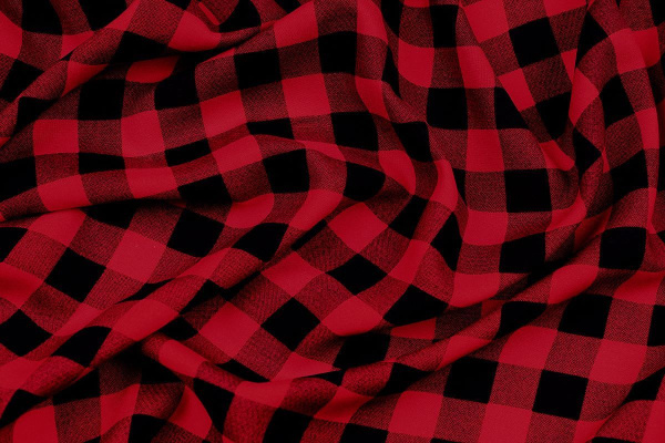 Ткань плательно-блузочная штапель, Maks Style, вискоза 100%, клетка, арт. SI-3096/17 D-2