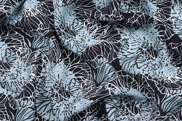 Ткань плательно-блузочная вискоза нейлон, Maks Style, вискоза 80%, нейлон 20%, цветочный принт, арт. MS- 1146 D- 46