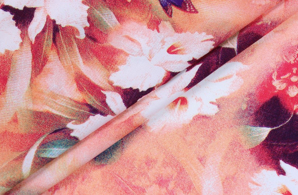 Ткань плательно-блузочная штапель, Maks Style, вискоза 100%, цветочный принт, арт. MS-2547 D-8