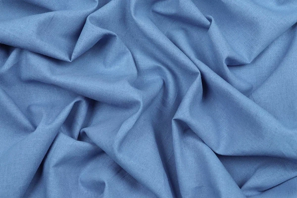 Ткань плательно-костюмная лён вискоза однотонная, Maks Style, цвет синий, арт. MS- 1161 D-8