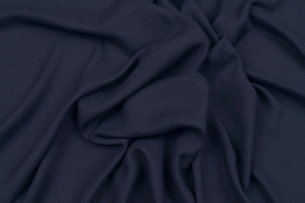 Ткань плательно-блузочная вискоза твил однотонный, Maks Style, вискоза 100%, цвет темно-синий, арт. 2881 D-10