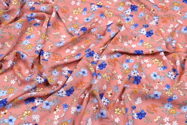 Ткань плательно-блузочная штапель, Maks Style, вискоза 100%, цветочный принт, арт. MS-2201 D-41