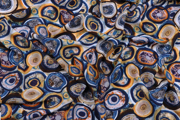 Ткань плательно-блузочная штапель, Maks Style, вискоза 100%, абстракция арт. 1215 D- 9