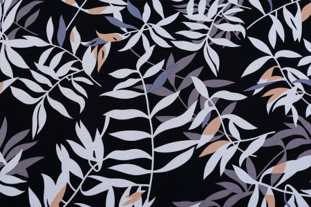 Ткань плательно-блузочная шифон, Maks Style, листья, арт MS- 1235 D-B04H5125 C-1