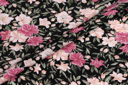 Ткань плательно-блузочная штапель, Maks Style, вискоза 100%, цветочный принт, арт. MS-2201 D-39