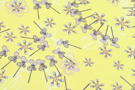 Ткань плательно-блузочная шифон,  Maks Style, цветочный принт, арт 2493 D-14 C-1