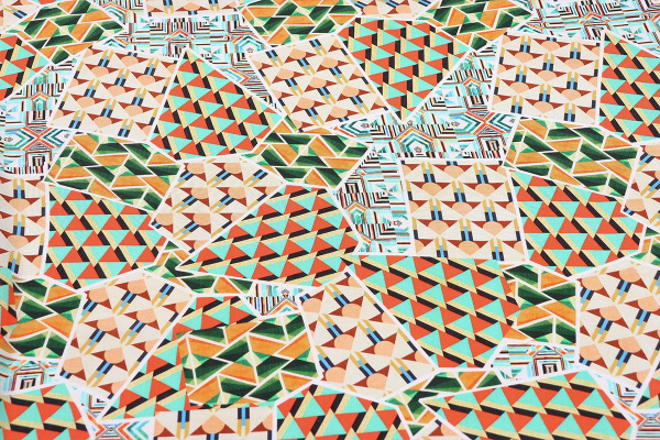 Ткань плательно-блузочная штапель, Maks Style, вискоза 100%, геометрия, ромбы, треугольники, арт. MS- 2202 D- 11