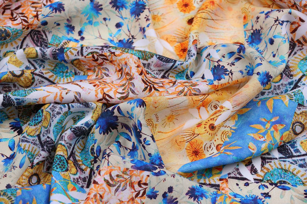 Ткань плательно-блузочная штапель, Maks Style, вискоза 100%, абстракция, арт. MS- 1192 D- 4