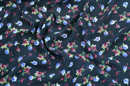 Ткань плательно-блузочная шифон, Maks Style, цветочный принт, арт. SI-3778-18 D-1015313