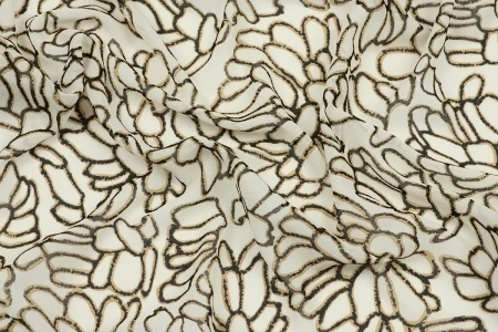 Ткань плательно-блузочная шифон, Maks Style, цветочный принт, арт B04Z 2402