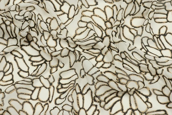 Ткань плательно-блузочная шифон, Maks Style, цветочный принт, арт B04Z 2402