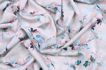 Ткань плательно-блузочная вискоза сатин, Maks Style, вискоза 100%, цветочный принт, арт. D- 57