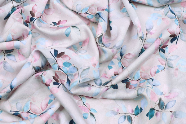 Ткань плательно-блузочная вискоза сатин, Maks Style, вискоза 100%, цветочный принт, арт. D- 57