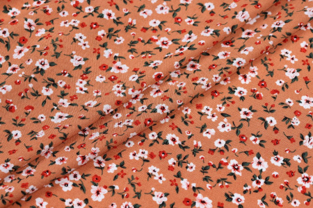 Ткань плательно-блузочная штапель, Maks Style, вискоза 100%, цветочный принт, арт. MS-1197 D-17