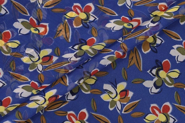 Ткань плательно-блузочная шифон, Maks Style, цветочный принт, арт. SI-3778-18 D- 1013238 C-A