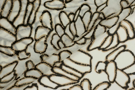 Ткань плательно-блузочная шифон, Maks Style, цветочный принт, арт B04Z 2402