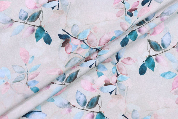 Ткань плательно-блузочная вискоза сатин, Maks Style, вискоза 100%, цветочный принт, арт. D- 57