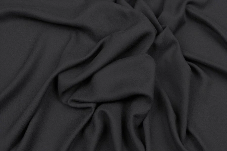 Ткань плательно-блузочная вискоза твил однотонный, Maks Style, вискоза 100%, цвет черный, арт. 2881 D-11