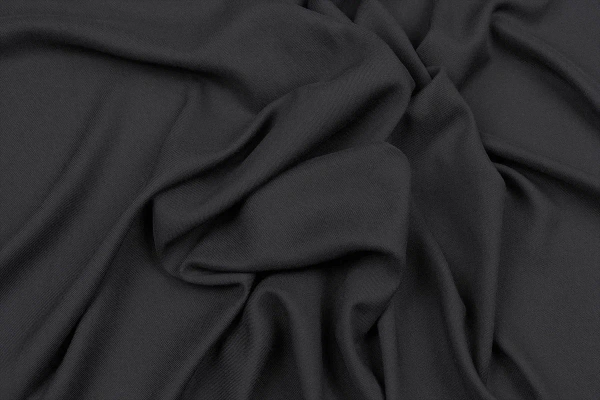 Ткань плательно-блузочная вискоза твил однотонный, Maks Style, вискоза 100%, цвет черный, арт. 2881 D-11