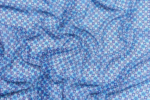 Ткань плательно-блузочная, шифон, Maks Style, цветочный принт, арт. SI-3250-18 D-PCFT082W C-2