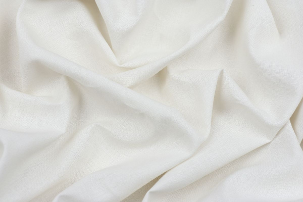 Ткань плательно-костюмная лён вискоза однотонная, Maks Style, цвет молочный, арт. MS- 1161 D-2