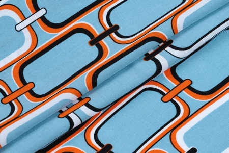 Ткань плательно-блузочная штапель, Maks Style, вискоза 100%, цепи, арт. MS- 1215 D-3