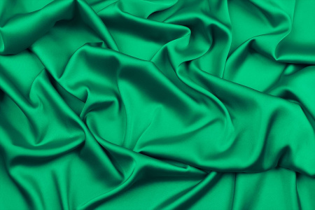 Ткань плательно-блузочная однотонная Армани шелк, Maks Style, цвет зеленый, арт 1132 D-22