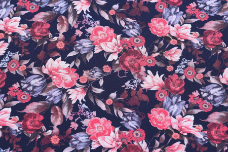 Ткань плательно-блузочная шифон, цветочный принт, арт. SI-3778-18 D-1011461 C-D