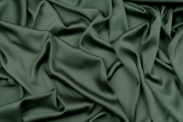 Ткань плательно-блузочная однотонная Армани шелк, Maks Style, цвет олива, арт 1132 D-19