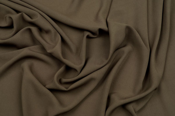 Ткань плательно-блузочная штапель однотонный, Maks Style, вискоза 100%, цвет коричневый, арт. MS- 2453 D-16