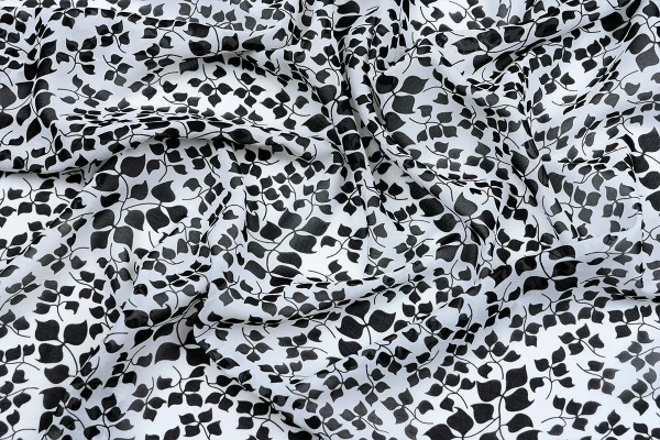 Ткань плательно-блузочная шифон,  Maks Style, листья, арт 3270 D-11