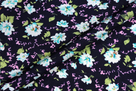 Ткань плательно-блузочная штапель, Maks Style, вискоза 100%, цветочный принт, арт. MS-2600 D-41 C-1
