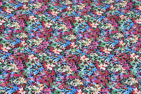 Ткань плательно-блузочная штапель, Maks Style, вискоза 100%, абстракция разноцветная, арт. MS-1237 D-LZD621086 С-2