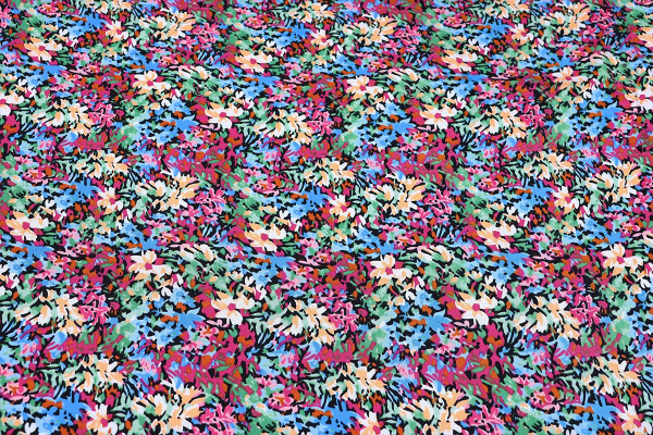 Ткань плательно-блузочная штапель, Maks Style, вискоза 100%, абстракция разноцветная, арт. MS-1237 D-LZD621086 С-2