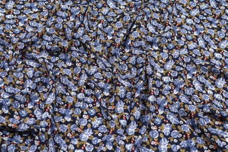 Ткань плательно-блузочная штапель, Maks Style, вискоза 100%, цветочный принт, арт. MS-1180 D-19