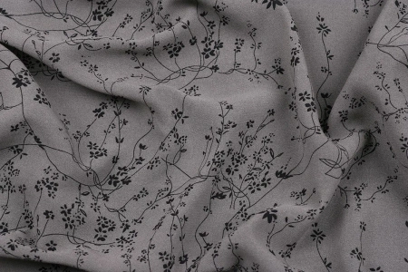 Ткань плательно-блузочная шифон, Maks Style, цветочный принт, арт MS- 1234 D-502 C-1