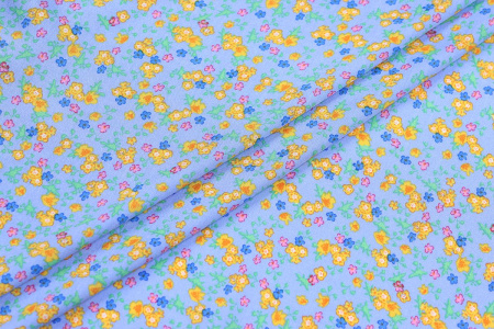 Ткань плательно-блузочная штапель, Maks Style, вискоза 100%, цветочный принт, арт. MS-1180 D-1 С-1